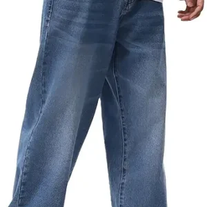 Men's Denim Cotton Oversized Loose Baggy Fit Jeans Pants